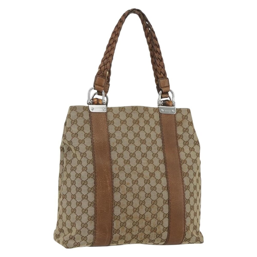 Gucci Bamboo Bar Tote GG Canvas and leather Large